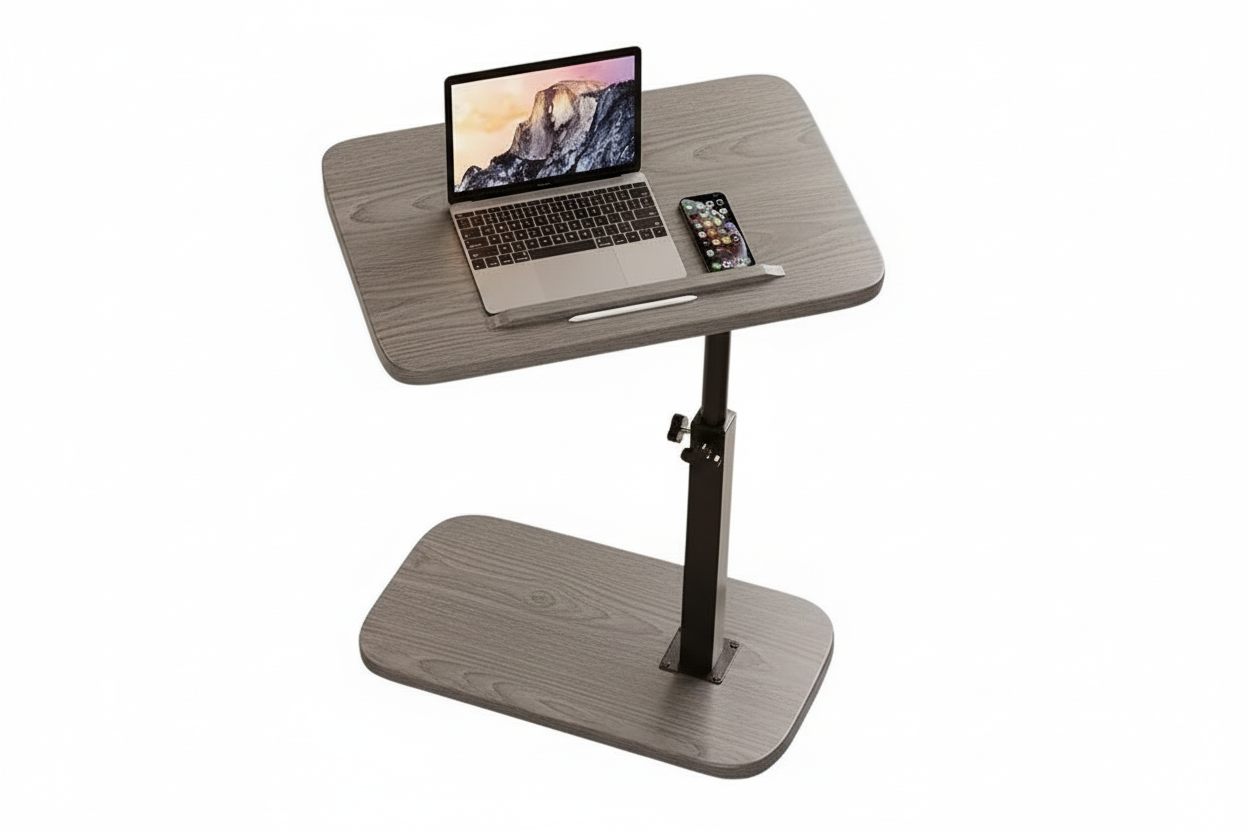 Grey wooden laptop desk